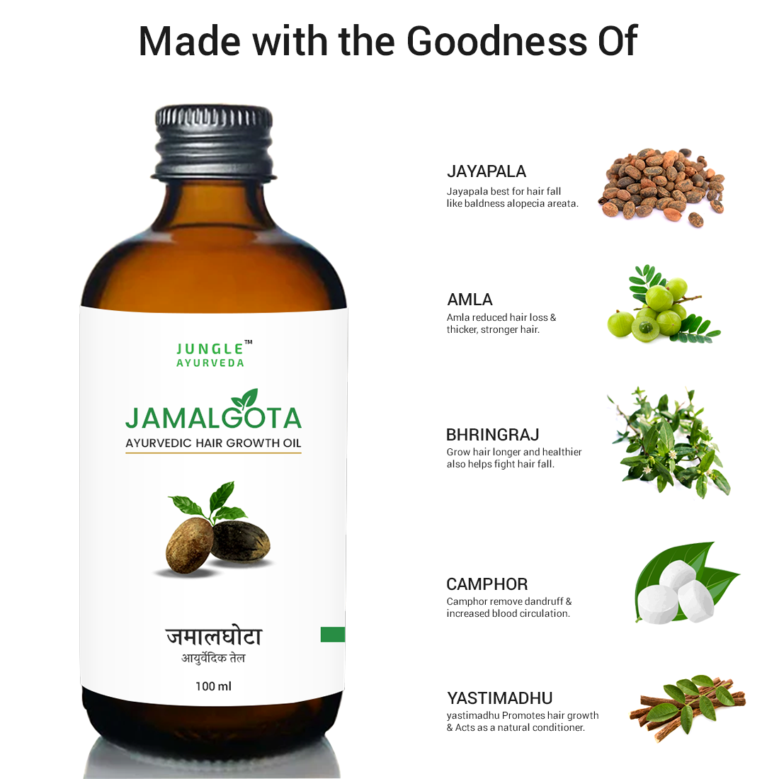 Jamalgota oil for hair growth and control hair fall | 100% Natural for Long, Thick & Strong Hair | 100 ml